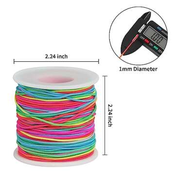 Ohtomber 2 Rolls Rainbow Elastic String - Perfect for Jewelry Crafting