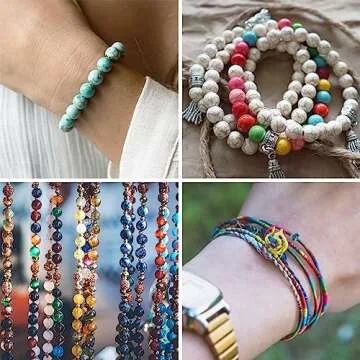 Ohtomber 1MM Rainbow Elastic String for Jewelry Making