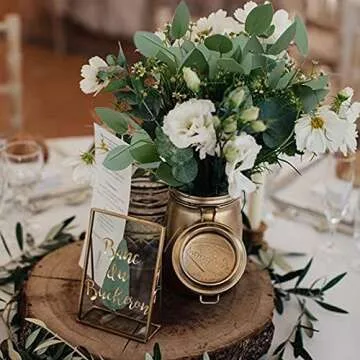 GREENTIME Faux Eucalyptus Stems 13 Inches for Elegant Arrangements