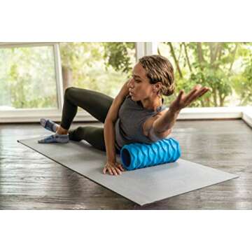 Trigger Point Performance Channel Foam Roller for Exercise Deep Tissue Massage and Muscle Recovery (13-Inch), Blue