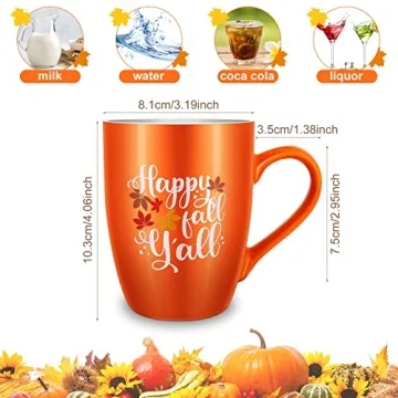 Funtery Thanksgiving Coffee Mugs - Autumn Pumpkin Cups
