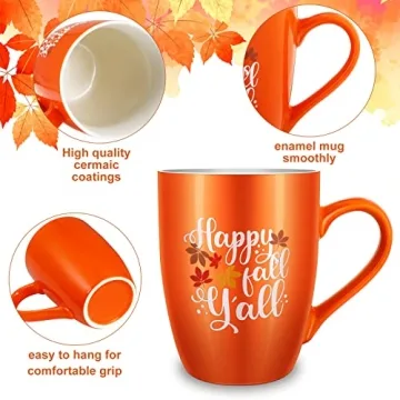 Funtery Thanksgiving Coffee Mugs - Autumn Pumpkin Cups