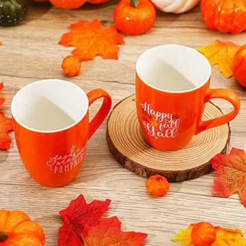 Funtery Thanksgiving Coffee Mugs - Autumn Pumpkin Cups