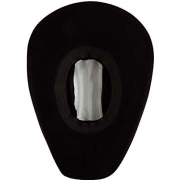 Queue Essentials Western Style Pinch Front Straw Canvas Cowboy Cowgirl Straw Hat (Felt Black, SM)