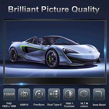 Cocopar Portable 13.3 Inch FHD HDR Monitor