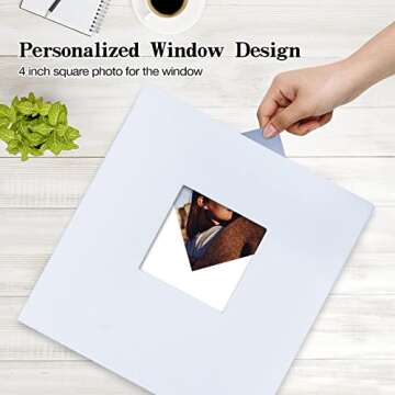 potricher Large Photo Album Self Adhesive 4x6 5x7 8x10 Pictures Linen Cover 40 Blank Pages Magnetic ...