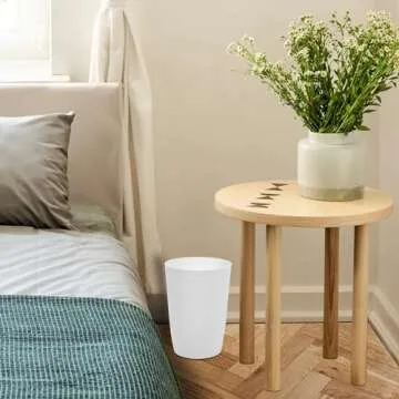 Small Trash Can – Open Top Garbage Cans for Kitchen, Office, Dorm, Bathroom, etc. –Waste Can for Compact/Tight Spaces – The Perfect Bathroom Trash Can - 1.58 Gallon Trash Bin – Glossy White