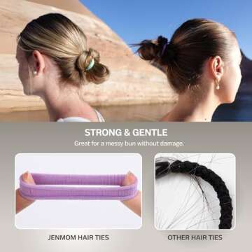 JenMom Elastic Hair Bands - 100 Pack of Colorful Ties