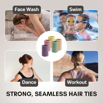 JenMom Elastic Hair Bands - 100 Pack of Colorful Ties