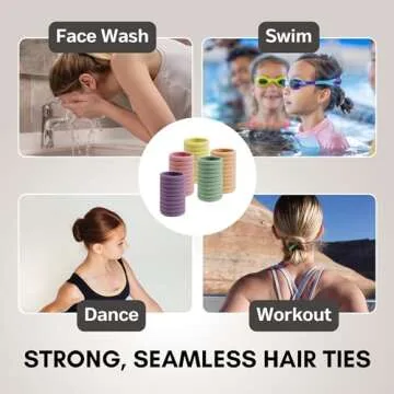 JenMom Elastic Hair Bands - 100 Pack of Colorful Ties