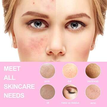 Face Brush Electric Face Cleansing Brush Skin Cleansing Face Scrubber with 3 Brush Heads TOUCHBeauty...