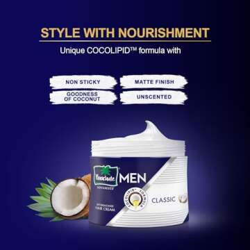Parachute Advansed Hair Cream For Men |Hair Cream After Shower |Goodness of Coconut| Moisturizes & Strengthens Hair| For Soft, Smooth Hair| Non Sticky | 3.3 Fl.oz. | Pack of 3