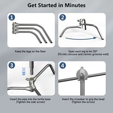 Stainless Steel Photography C Stand with Boom Arm