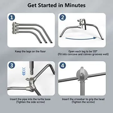 Stainless Steel Photography C Stand with Boom Arm
