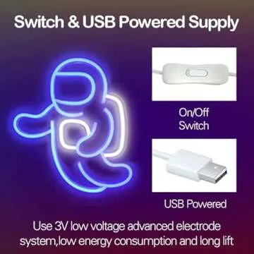 IMEGINA Astronaut Neon Light Projector, Space Led Signs for Bedroom Wall Decor USB Powered with Switch 14.1x12.6 Inch, Cool Neon Sign for Living Gaming Room, Kids Birthday Gift (Blue)