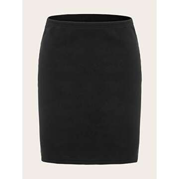 Verdusa Women's Basic High Waisted Pencil Bodycon Short Skirt Black XL