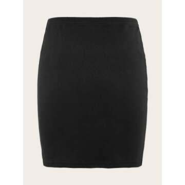 Verdusa Women's Basic High Waisted Pencil Bodycon Short Skirt Black XL