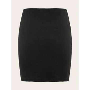 Verdusa Women's Basic High Waisted Pencil Bodycon Short Skirt Black XL