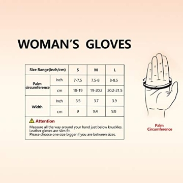 GSG Women Leather Gloves with Rabbit Fur Cuff