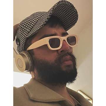 AIEYEZO Modern Thick Rectangle Sunglasses for Women Men Retro 90s Chunky Square Polarized Sunnies (B...