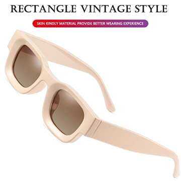 AIEYEZO Thick Rectangle Sunglasses for Men and Women