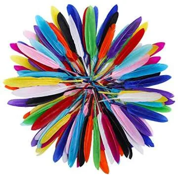 Coceca Colorful Goose Feathers for DIY Crafts - 240pcs Set