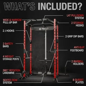Mikolo Power Cage with LAT Pulldown for Home Gym
