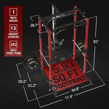 Mikolo Power Cage with LAT Pulldown for Home Gym