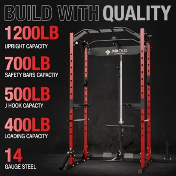 Mikolo Power Cage with LAT Pulldown for Home Gym