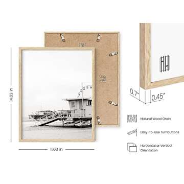 HAUS AND HUES Beach Wall Art Black and White - Set of 4 Black and White Wall Art Beach Posters, Beach Wall Decor, Black and White Wall Decor, Ocean Posters Black and White Beach (Beige Frame, 11x14)