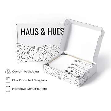 HAUS AND HUES Beach Wall Art Black and White - Set of 4 Black and White Wall Art Beach Posters, Beach Wall Decor, Black and White Wall Decor, Ocean Posters Black and White Beach (Beige Frame, 11x14)