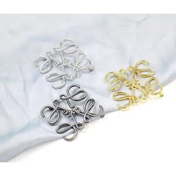 18k Gold Plated Geometric Women's Square Hollow Symmetrical Brooch-Simple Sweater Shawl Pins Scarf H...