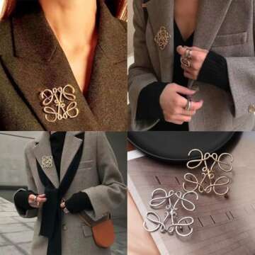 Elegant 18k Gold Plated Geometric Brooch for Women