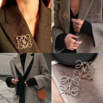 Elegant 18k Gold Plated Geometric Brooch for Women