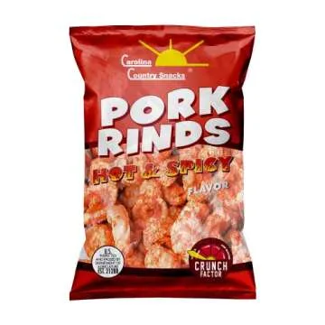 Fried Pork Rinds Hot and Spicy - 24 Bags of Crunchy Goodness