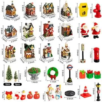 48 Christmas Village House Set with LED Lights for Holiday Spirit