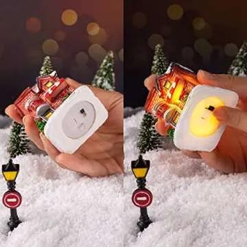 48 LED Christmas Village House Set for Festive Decor