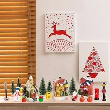 48 LED Christmas Village House Set for Festive Decor