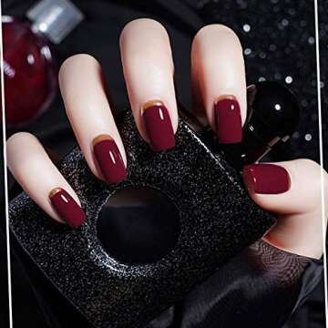 VENALISA 15ml Dark Red Gel Nail Polish, Burgundy Claret-Red Color Soak Off UV LED Nail Gel Polish Na...