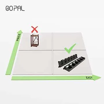 Go Pal CR1 Black Pool Cue Holder, Wall Mount Pool Stick Rack, Pool Cue Set Rack for 6 Cues Stick Storage, Pool Table Rods Organizer