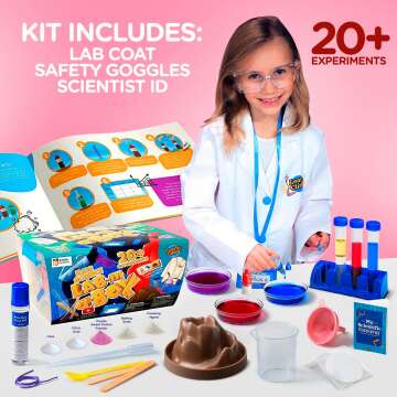 Kids Science Kit with Lab Coat - 20+ Experiments