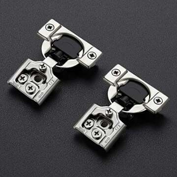 Ravinte 50 Pack 25 Pairs 1/2 inch Overlay Soft Close Hinges for Kitchen Cabinet Hinges Satin Nickel ...