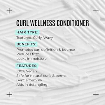 Malibu C Curl Wellness Hair Conditioner - Moisturizing Conditioner for Textured Hair, Frizz Control ...