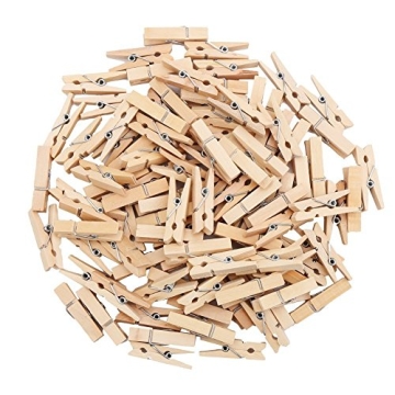 DECORA 3.5cm Natural Wooden Mini Clothespins - 100 Pcs for Crafts & Decor