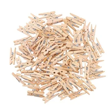 100 Natural Wooden Mini Clothespins for Crafts and Decor
