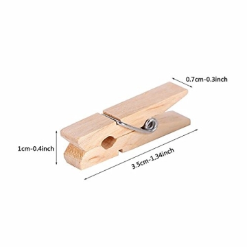 100 Natural Wooden Mini Clothespins for Crafts and Decor