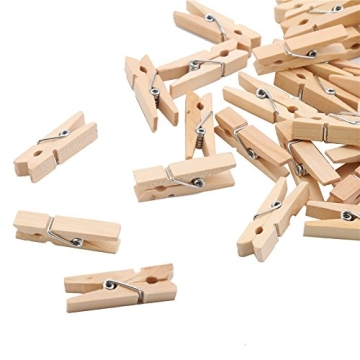 100 Natural Wooden Mini Clothespins for Crafts and Decor