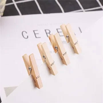 100 Natural Wooden Mini Clothespins for Crafts and Decor