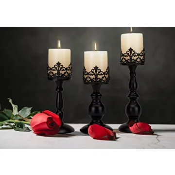 Vintage Candle Holders Set of 3 - Elegant Table Decor