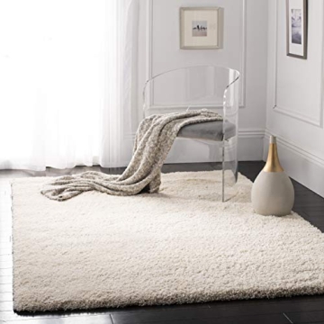 SAFAVIEH California Shag Collection Area Rug - 5'3" x 7'6", Ivory, Non-Shedding & Easy Care, 2-inch ...